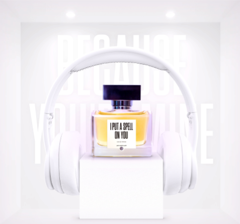 print screen headphones combination of pop songs and perfumes